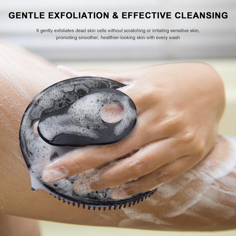 Innerneed Food Grade Silicone Body Scrubber Gentle Exfoliating Brush for Women Men Deep Clean for All Skin Types, More Hygienic and Well Lather (Black+Dark Green+Pink) - Image 5